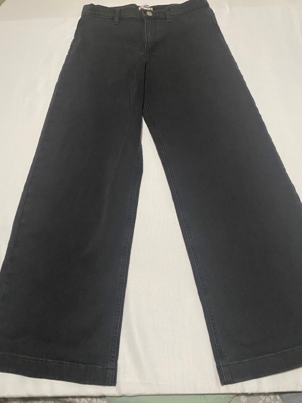 NWT Crewcuts Girls Size 14 Wide-Leg Jeans - Washed Black Denim